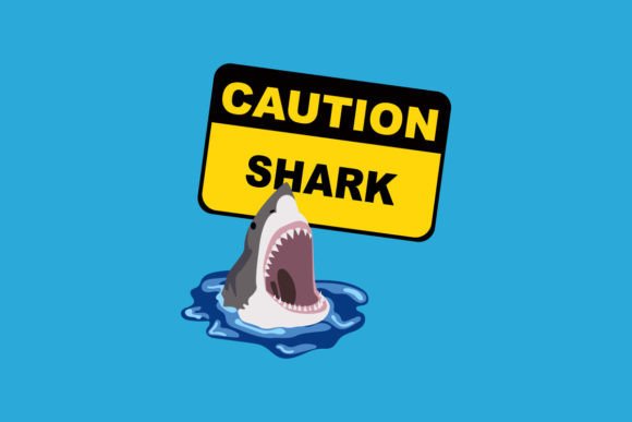 Download Shark Warning Sign Design Cartoon Vector - Warning Collection