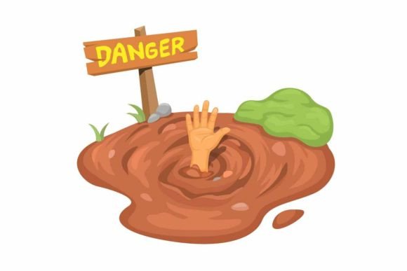 Download QuickSand Danger Warning Sign Vector - Warning Collection