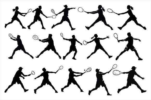Download Man Women Tennis Player Silhouette - Premium Resources